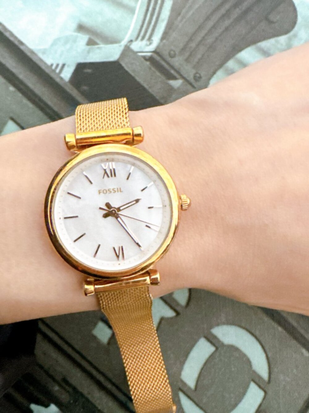 Fossil ES4433 Carlie Mini Mini Three-Hand Rose Gold-Tone Stainless Steel Watch